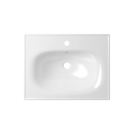 Раковина из сантехнического фарфора Lavinia Boho Bathroom Sink 33312010 60х50 встраиваемая цвет белый 1 отверстие под смеситель