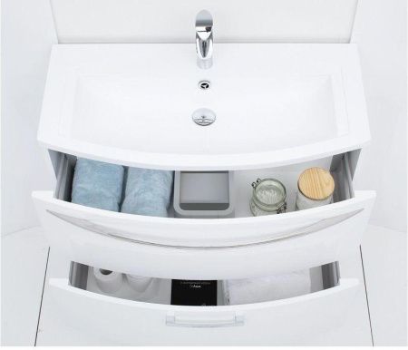 Тумба с раковиной De Aqua Лонг 00167099 90х40 подвесная цвет белый