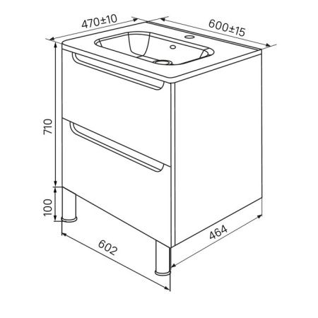 Тумба с раковиной Iddis Edifice EDI60WFi95K 60х50 напольная цвет белый