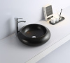 Раковина из санфаянса CeramaLux 7031AMB 46х46 накладная цвет черный матовый