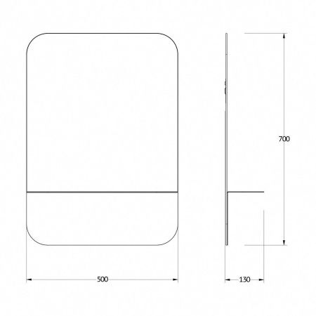 Зеркало Evoform Shadow BY 0551 50х70 подвесное