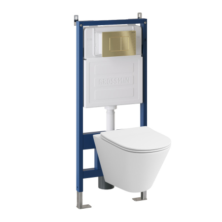 Инсталляция + кнопка смыва + унитаз Grossman Classic 97.4477S.04.32M