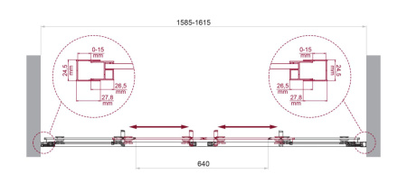 Душевая дверь BelBagno LUCE LUCE-B-2-160-C-Cr стекло прозрачное профиль хром глянцевый