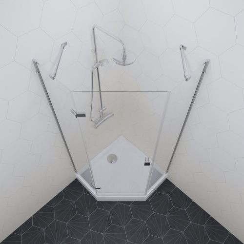 Душевой уголок Тритон Сигма Щ0000056815 100х100 стекло прозрачное профиль хром с поддоном - фото 4