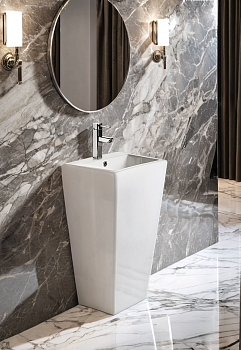 Раковина из сантехнического фарфора Cerutti SPA CT7663 44х38 напольная цвет белый 1 отверстие под смеситель