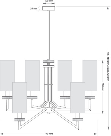 Люстра на штанге Kutek Genova (Генова) GEN-ZW-6(BN/A)