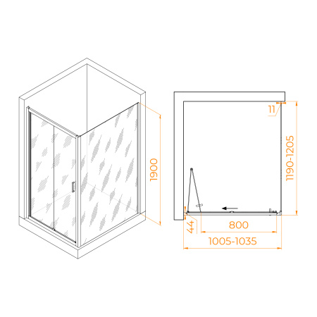 Душевой уголок RGW Passage 060814202-11 100х120 стекло прозрачное профиль хром глянцевый без поддона