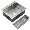 Кухонная мойка Melana ProfLine MLN-R6050H+дозатор+коландером 60х50 цвет серый поверхность матовая