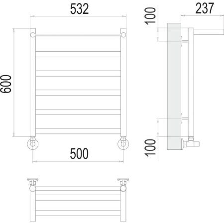 Полотенцесушитель водяной Terminus 4670078530400 55х60 хром