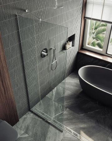 Душевая перегородка Maybah Glass MGD-1352-5у 100х195 стекло прозрачное профиль хром