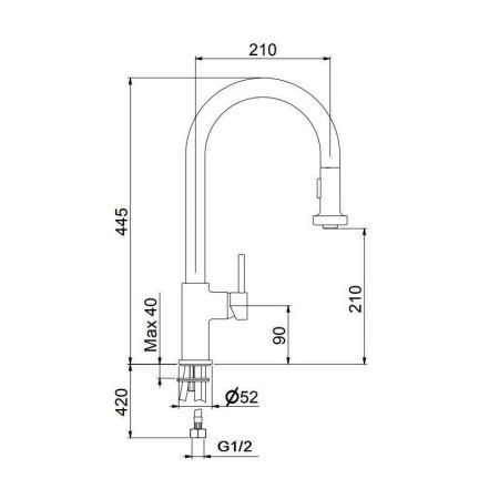 Смеситель для кухни Webert SY940302564 на мойку черный/хром