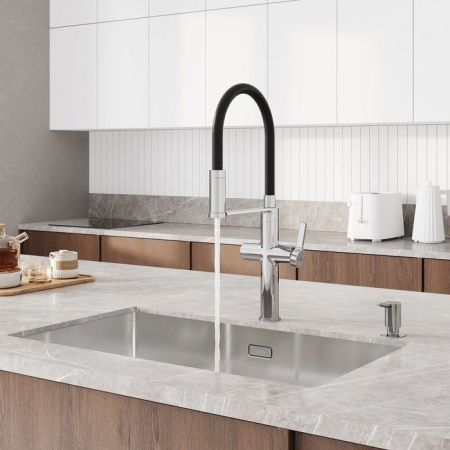 Смеситель для кухни IDDIS Ikon IKNSBFFi05 на столешницу хром