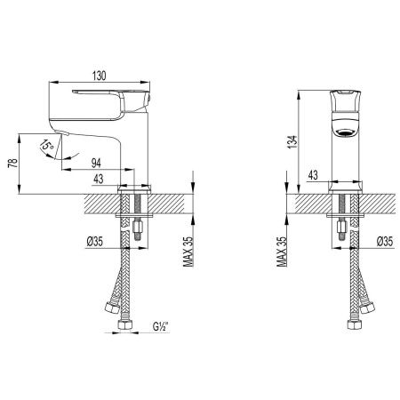 Смеситель LeMark Basis LM3606C на раковину хром