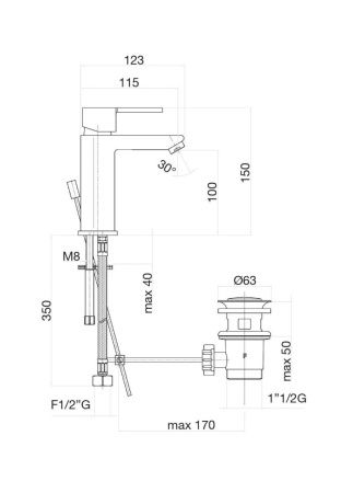 Смеситель Fiore 76CR7430 на биде хром