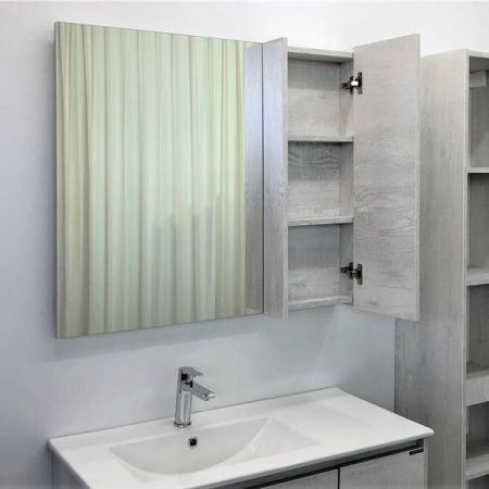 Зеркало-шкаф Comforty Бремен 00004142374CF 90х80 подвесной цвет бежевый