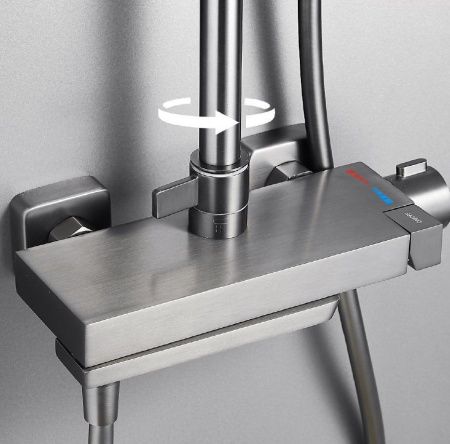 Душевая стойка Belz B672 B24672-3 настенная цвет оружейная сталь