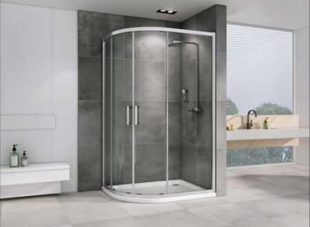 Душевой уголок Abber Schwarzer Diamant AG01118 110х80 стекло прозрачное профиль хром без поддона