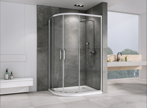 Душевой уголок Abber Schwarzer Diamant AG01119 90х110 стекло прозрачное профиль хром глянцевый без поддона - фото 2