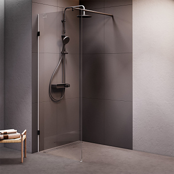 Душевая перегородка Am.Pm X-Joy W94UWI-80-F1-BTE 80х195 стекло прозрачное профиль черный