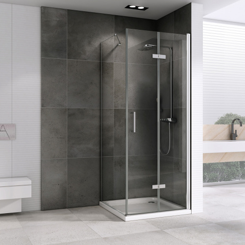 Душевой уголок Abber Zart AG08100P-S91 90х100 стекло прозрачное профиль хром глянцевый без поддона - фото 2