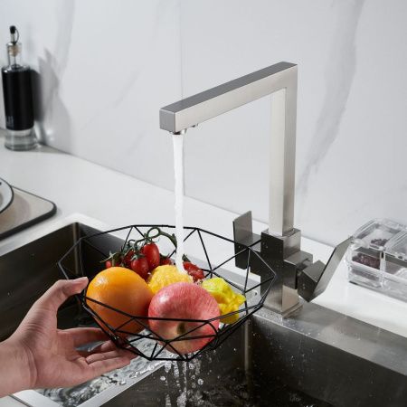 Смеситель для кухни Shevanik S148L на мойку сатин