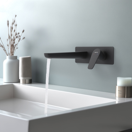 Смеситель Aquatek БЕТТА AQ1113MB встраиваемый в стену черный матовый без термостата