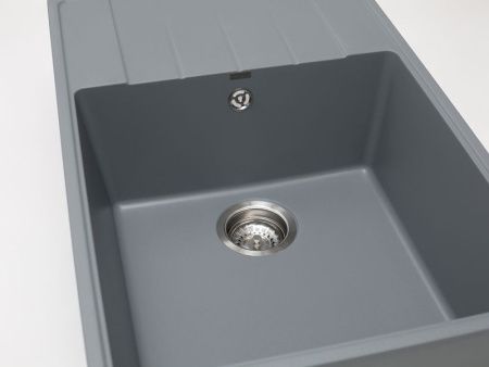 Кухонная мойка Grandex Aqua 600212 75х50 цвет серый поверхность матовая