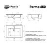 Раковина из искусственного камня Paola Paola Parma 650 70х50 полувстраиваемая цвет белый