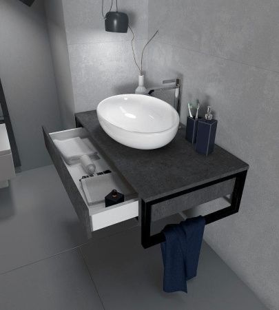 Тумба под раковину 1MarKa Grunge Loft У85850 100х50 подвесная цвет серый