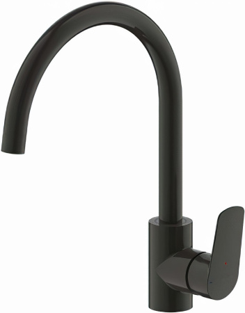 Смеситель для кухни Bravat RHEIN F7429564BW-ENG на мойку черный без термостата