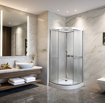 Душевая кабина Parly Frost F811 80х80 четверть круга с крышей ориентация универсальная