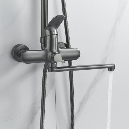 Душевая стойка Raffine F3685T настенная цвет оружейная сталь
