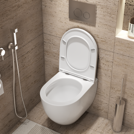 Унитаз подвесной Grossman Торнадо GR-4411SQC белый с сиденьем микролифт безободковый смыв торнадо