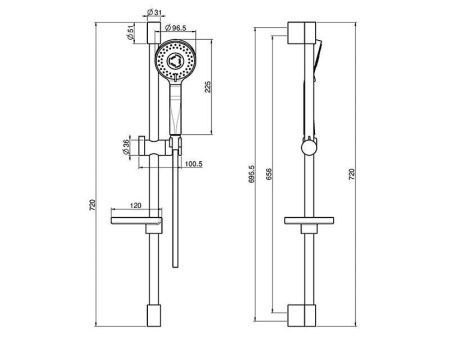 Душевая стойка Fima Carlo Frattini F3154/RP259CR настенная цвет хром