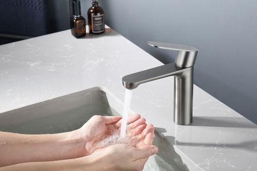 Смеситель Splenka S222 S222.10.09 на раковину серый - фото 4