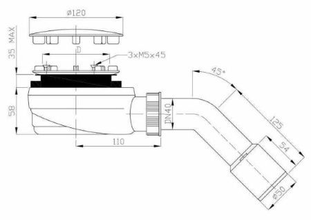 Сифон для душевого поддона PlastBrno EWBN942
