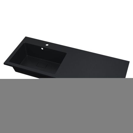 Раковина из искусственного камня Uperwood Cosmos Quartz RCosmos120LU 120х50 над стиральной машиной цвет черный