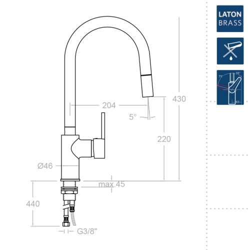 Смеситель для кухни Ramonsoler DRAKO 337902V1 на мойку хром - фото 3
