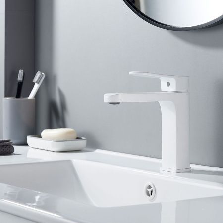 Смеситель Shevanik S4501C на раковину белый