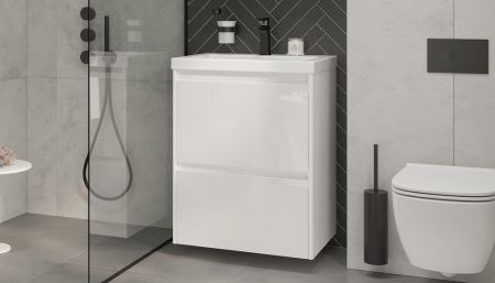 Тумба под раковину Velvex KLAUFS tpKLA.60.2Y-616.216 60х40 подвесная цвет белый