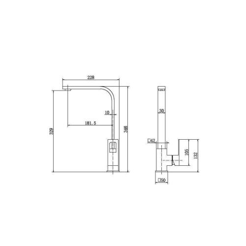 Смеситель для кухни Fashun A54018 на мойку сатин - фото 3