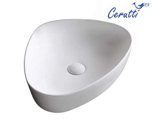 Раковина из сантехнического фарфора Cerutti SPA CR0089 51х41 накладная цвет белый - фото 4