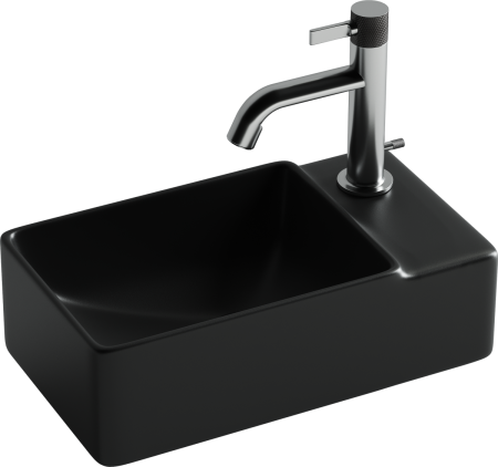 Раковина из сантехнического фарфора Ceramica Nova ELEMENT CN5045MB 40х20 подвесная цвет черный 1 отверстие под смеситель