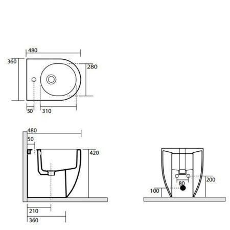 Биде напольное Kerasan Flo 312101*1 цвет белый