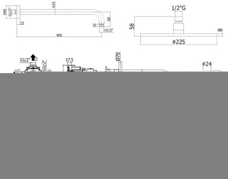 Душевая система Paffoni Light KITLIQ019CR045 встраиваемая в стену