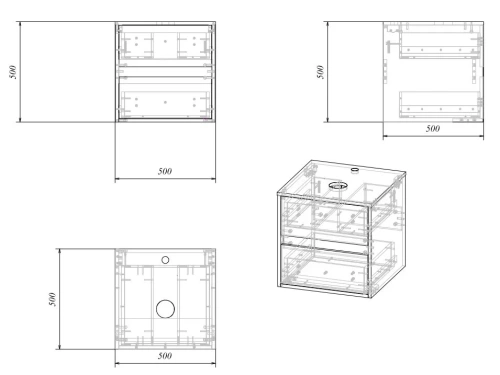 Тумба под раковину 1MarKa Veil Ц0000035551 50х50х50 цвет белый/дуб ватан - фото 2