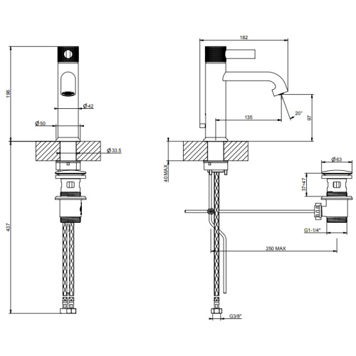 Смеситель Gessi Inciso 58001#031 на раковину хром - фото 2