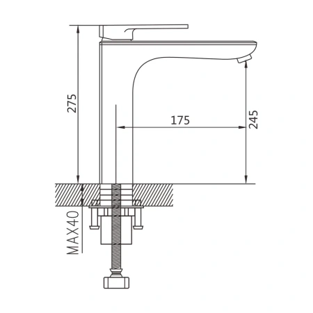 Смеситель для раковины Shevanik S8511H на столешницу черный
