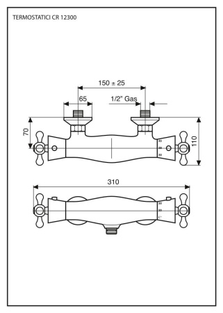 Смеситель для душа Emmevi Deco Classic 12300/BR настенный бронза