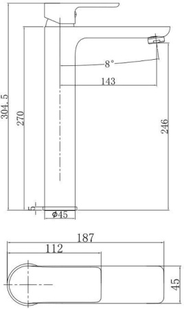 Смеситель Aquanet Arctic AF520-11СW на раковину белый/хром без термостата
